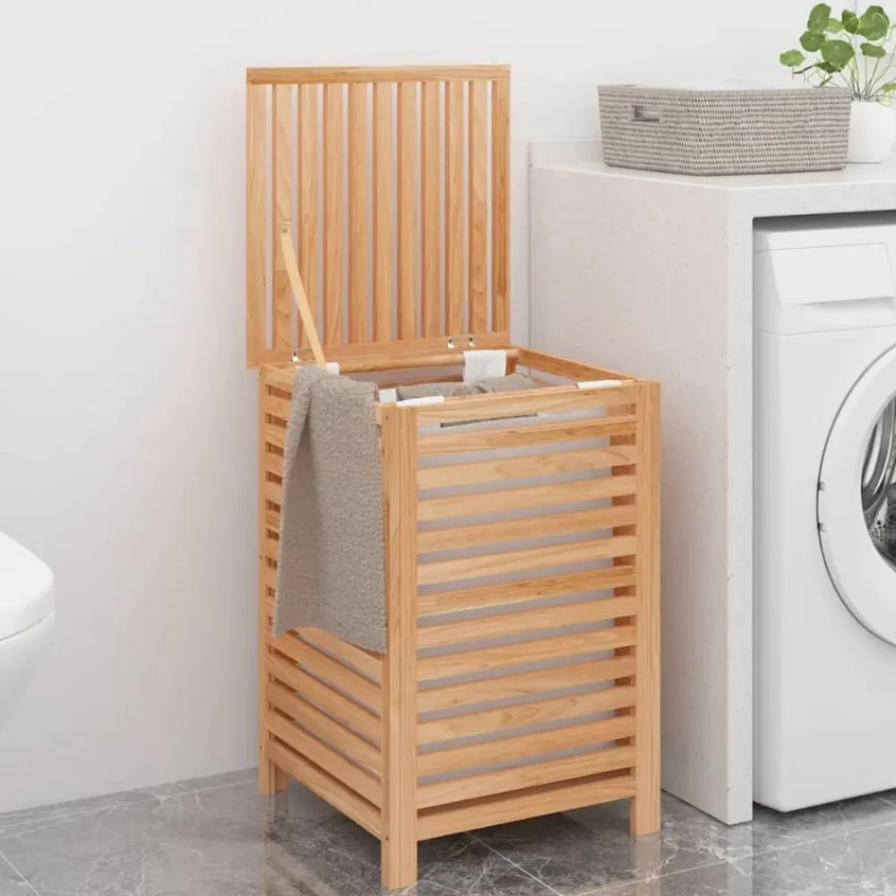 Produits Ménagers-vidaXL Panier à linge 45x45x65 cm Bois massif de noyer