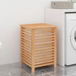 Produits Ménagers-vidaXL Panier à linge 45x45x65 cm Bois massif de noyer