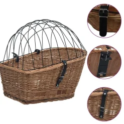 Loisirs De Plein Air-vidaXL Panier arrière de vélo avec couvercle 55x31x36 cm Saule naturel