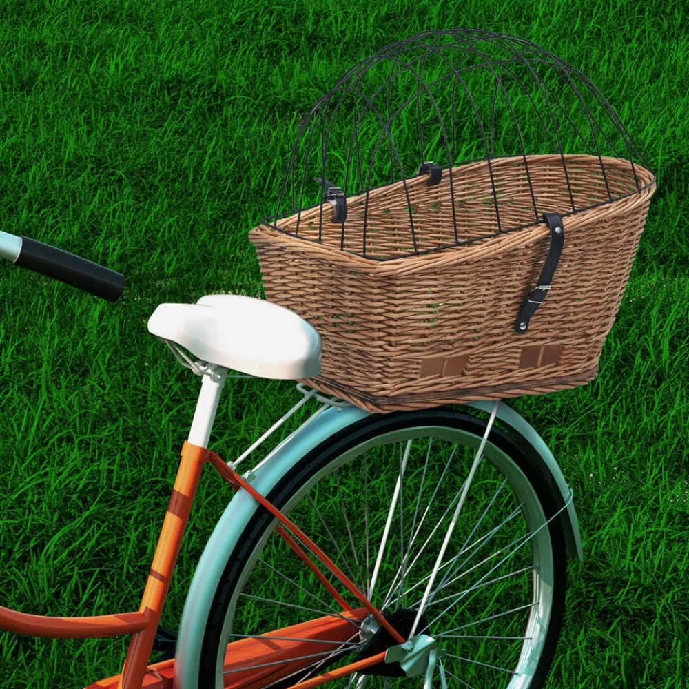 Loisirs De Plein Air-vidaXL Panier arrière de vélo avec couvercle 55x31x36 cm Saule naturel
