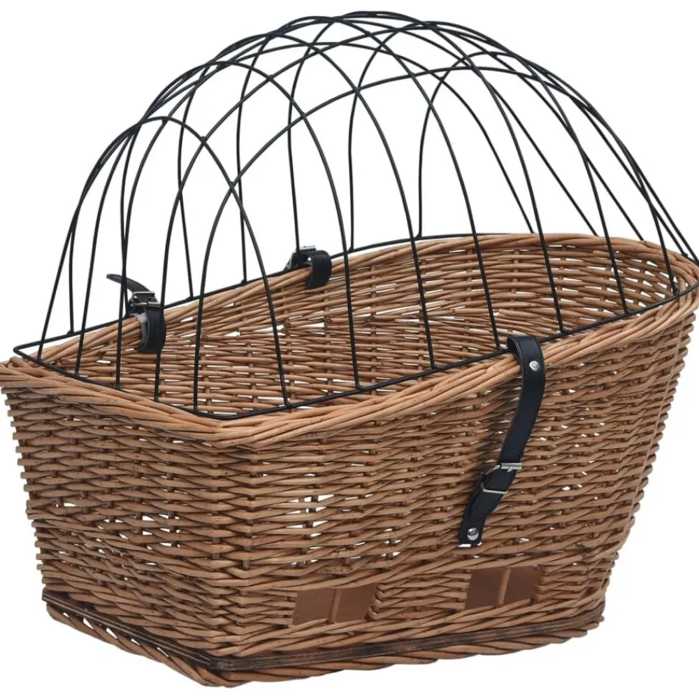 Loisirs De Plein Air-vidaXL Panier arrière de vélo avec couvercle 55x31x36 cm Saule naturel