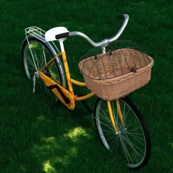 vidaXL Panier avant de vélo avec couvercle 50x45x35 cm Saule naturel