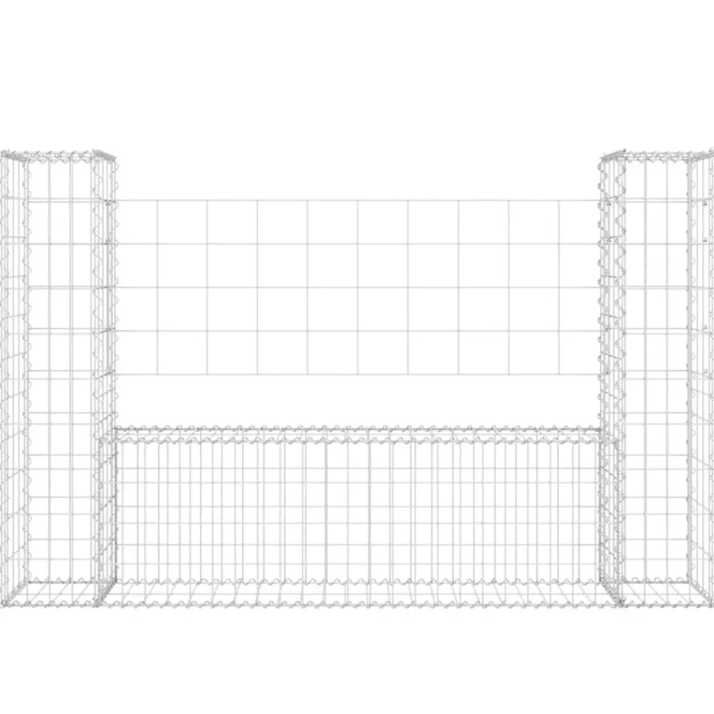 vidaXL Panier de gabion en forme de U avec 2 poteaux Fer 140x20x100 cm