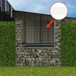vidaXL Panier de gabion en forme de U Acier galvanisé 160x20x150 cm