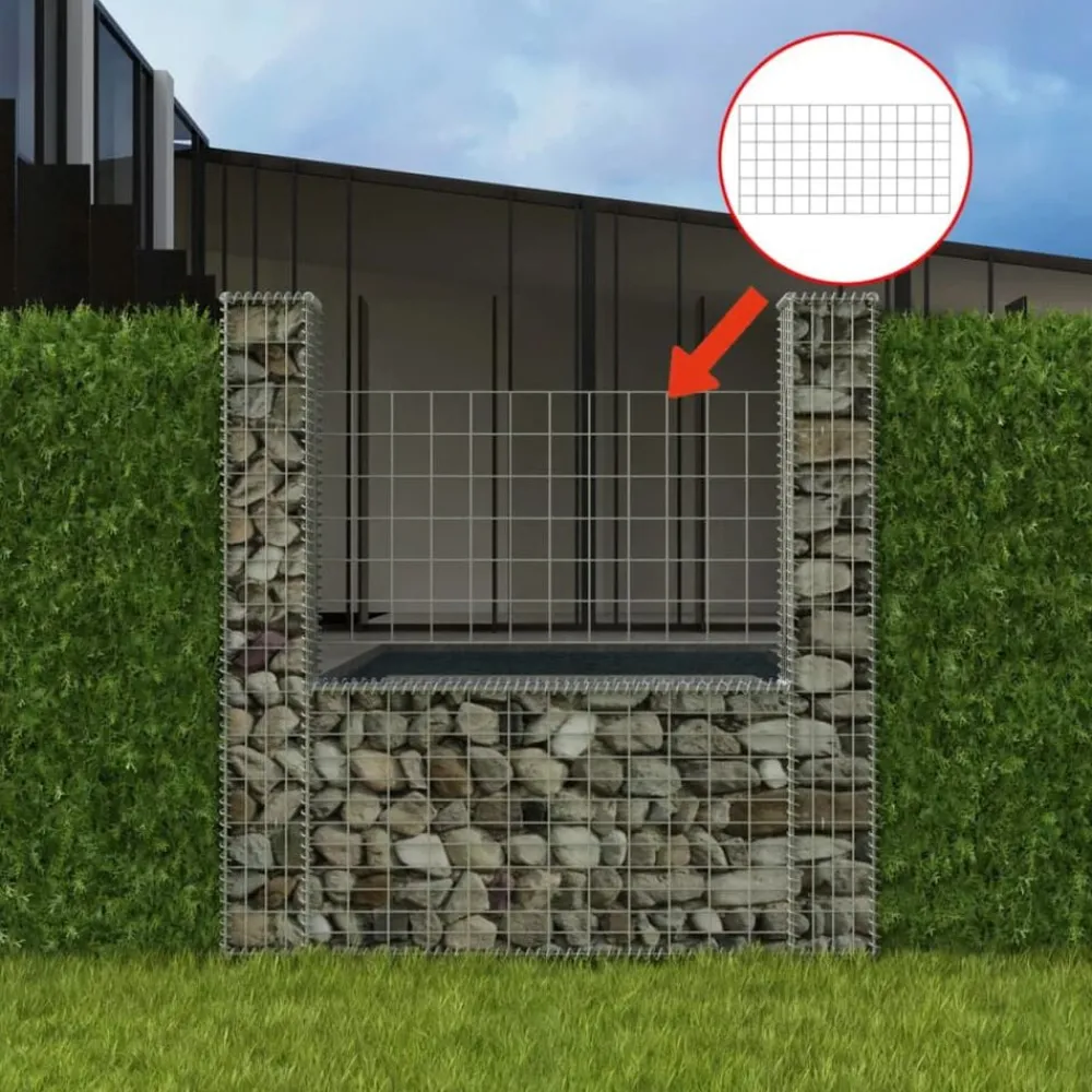 vidaXL Panier de gabion en forme de U Acier galvanisé 160x20x150 cm
