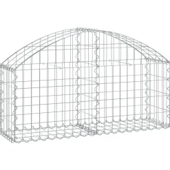Pelouses & Jardins-vidaXL Panier de gabions arqué 100x30x40/60 cm Fer galvanisé