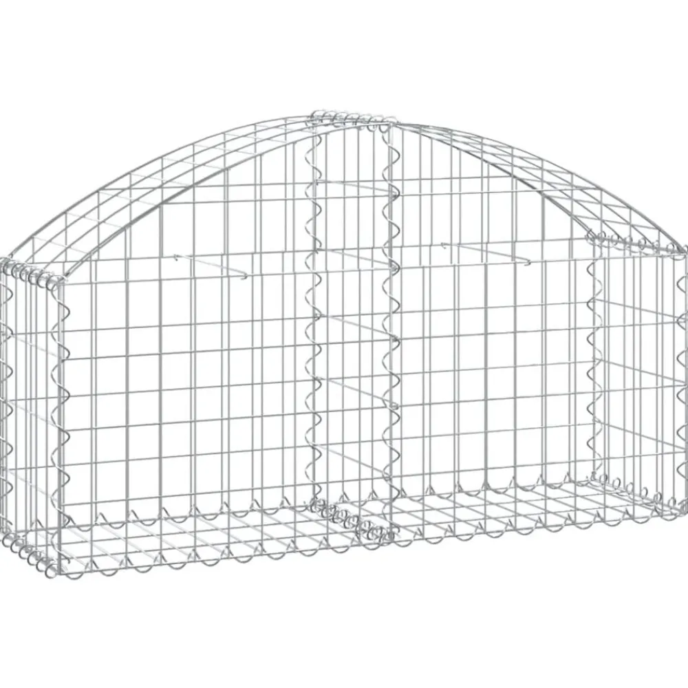 Pelouses & Jardins-vidaXL Panier de gabions arqué 100x30x40/60 cm Fer galvanisé