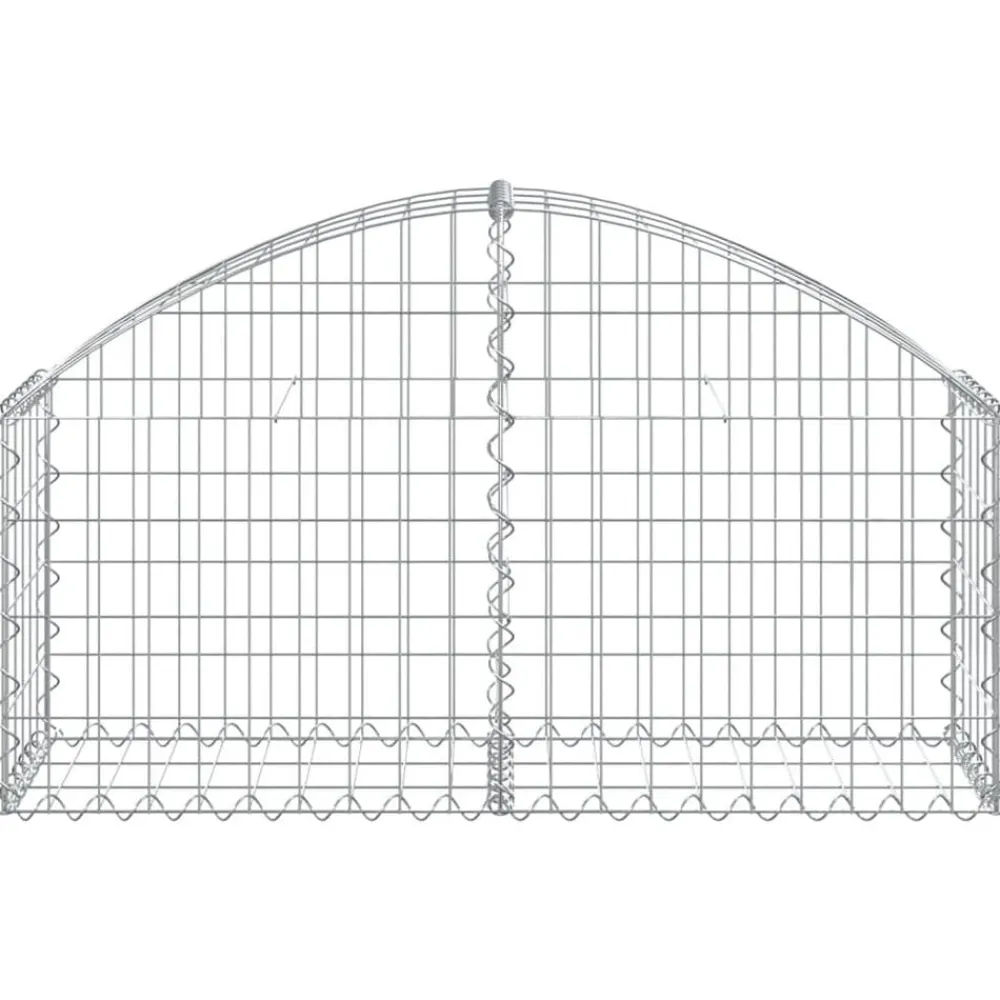 Pelouses & Jardins-vidaXL Panier de gabions arqué 100x30x40/60 cm Fer galvanisé