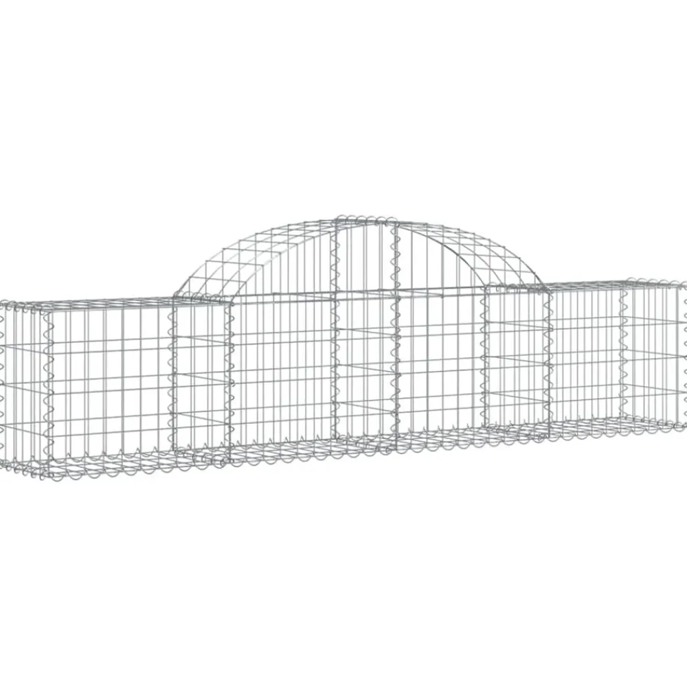 vidaXL Panier de gabions arqué 200x30x40/60 cm Fer galvanisé