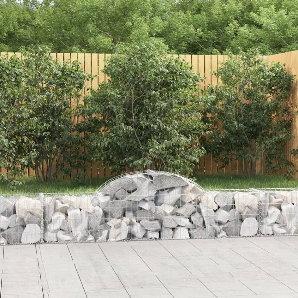 vidaXL Panier de gabions arqué 200x30x40/60 cm Fer galvanisé