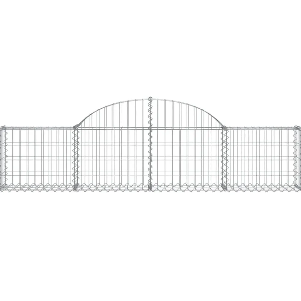 vidaXL Panier de gabions arqué 200x30x40/60 cm Fer galvanisé