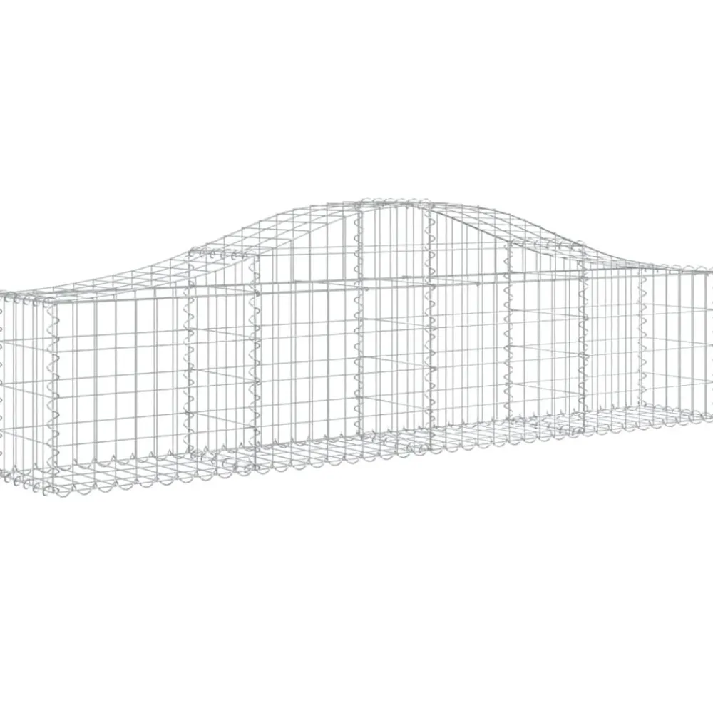 Pelouses & Jardins-vidaXL Panier de gabions arqué 200x30x40/60 cm Fer galvanisé