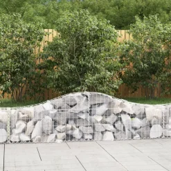 Pelouses & Jardins-vidaXL Panier de gabions arqué 200x30x40/60 cm Fer galvanisé