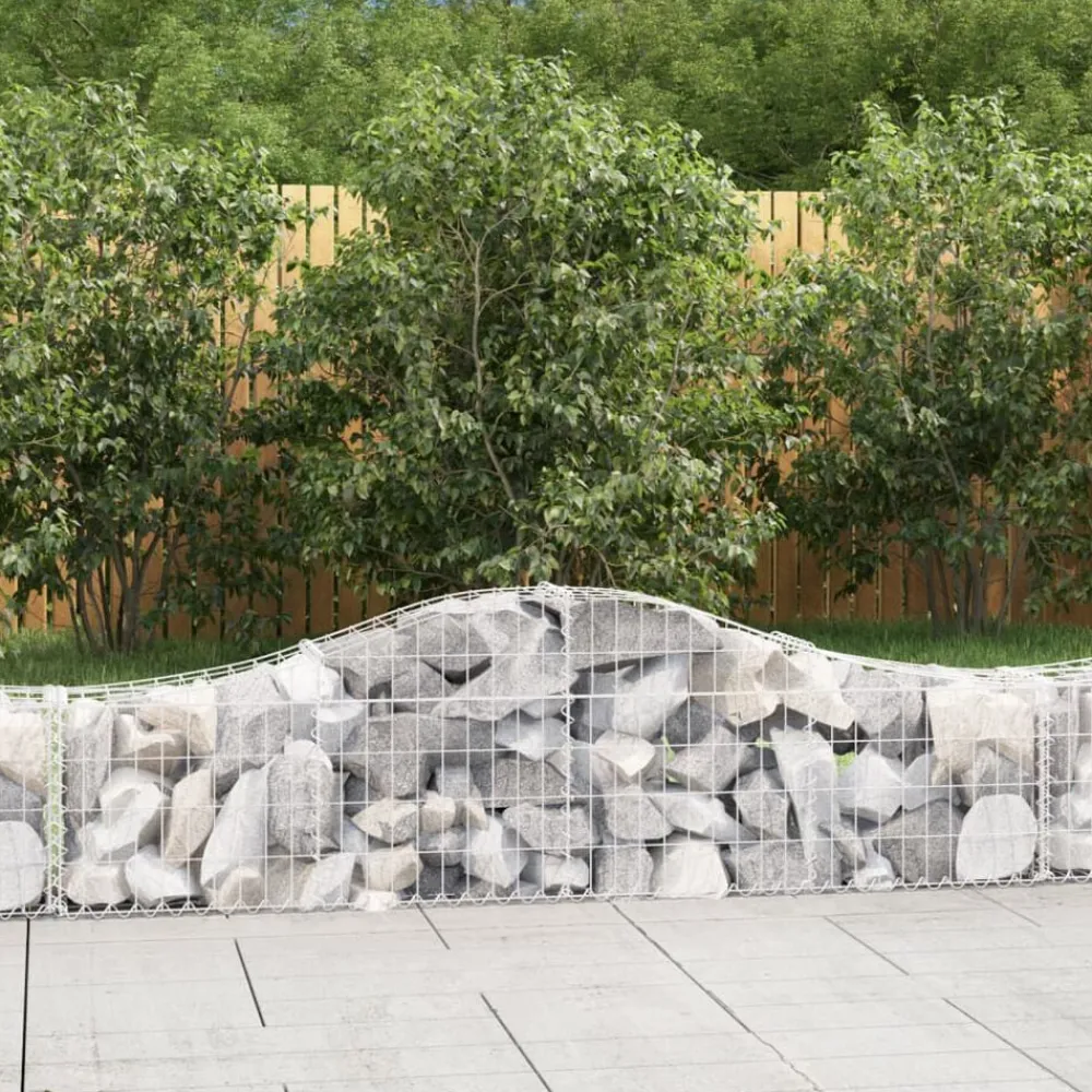Pelouses & Jardins-vidaXL Panier de gabions arqué 200x30x40/60 cm Fer galvanisé