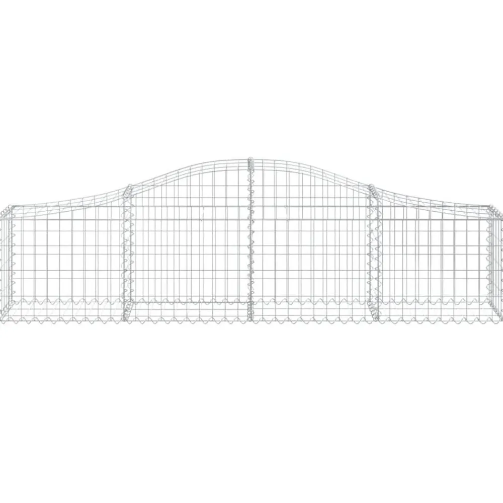 Pelouses & Jardins-vidaXL Panier de gabions arqué 200x30x40/60 cm Fer galvanisé