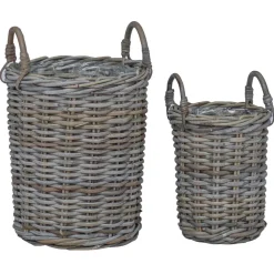 vidaXL Panier de Plante avec stockage 2 pcs Rattan Kubu