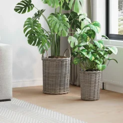 vidaXL Panier de Plante avec stockage 2 pcs Rattan Kubu