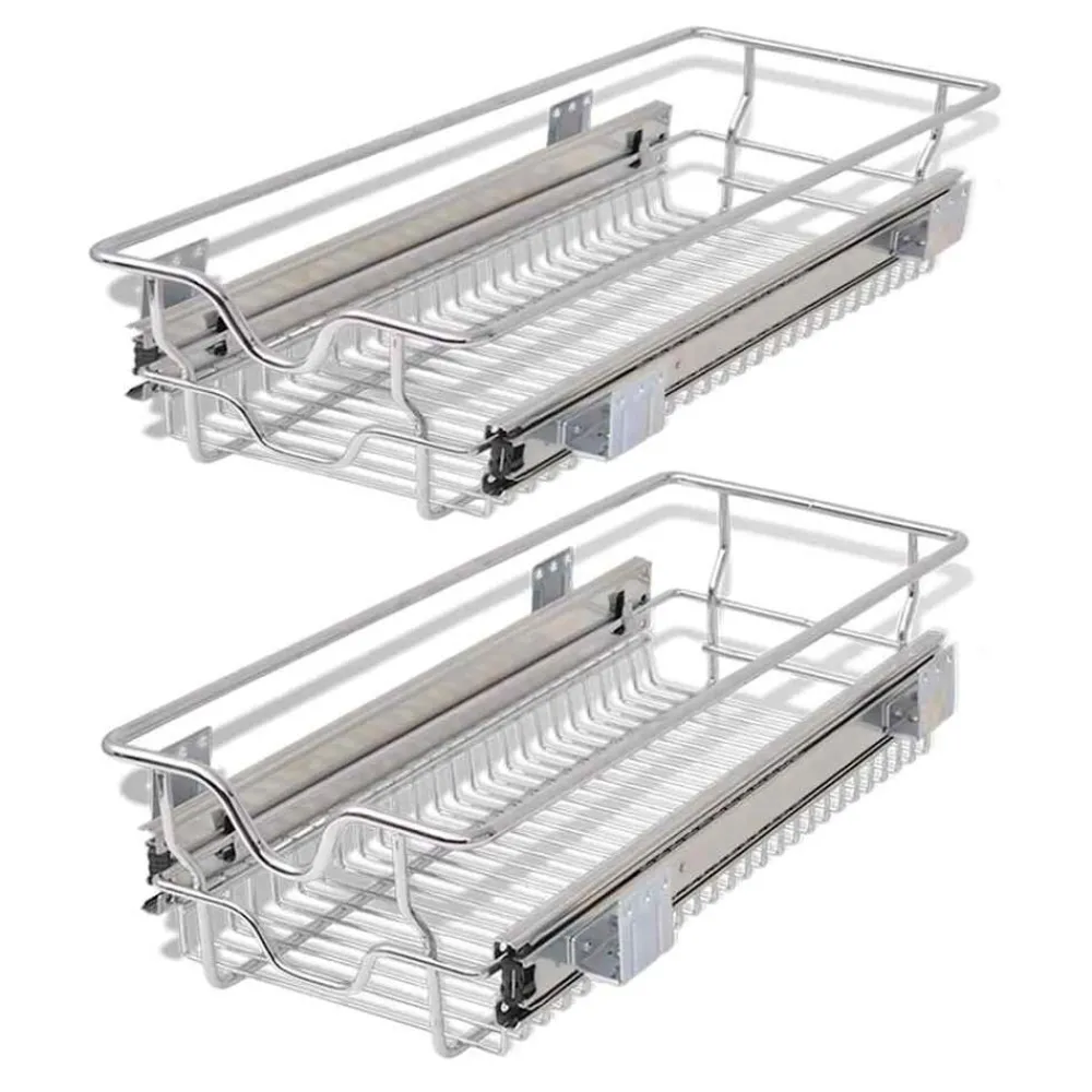 vidaXL Panier en treillis métallique 2 pcs 300 mm Argenté