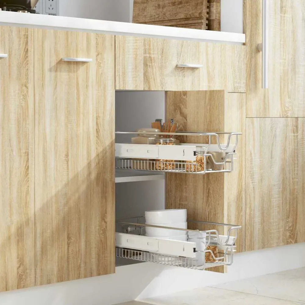 vidaXL Panier en treillis métallique 2 pcs 300 mm Argenté