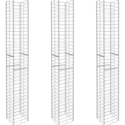 vidaXL Paniers de gabion 3 pcs Acier galvanisé 25x25x197 cm