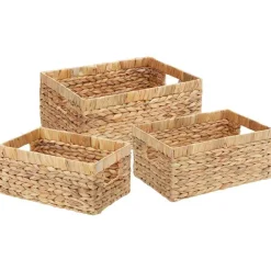 vidaXL Paniers de rangement 3 pcs Naturel Jacinthe d'eau