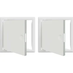 Matériaux De Construction-vidaXL Panneau d'Accès 2 pcs Blanc 23 x 23 x 3 cm Acier