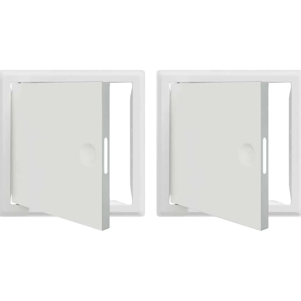 Matériaux De Construction-vidaXL Panneau d'Accès 2 pcs Blanc 23 x 23 x 3 cm Acier