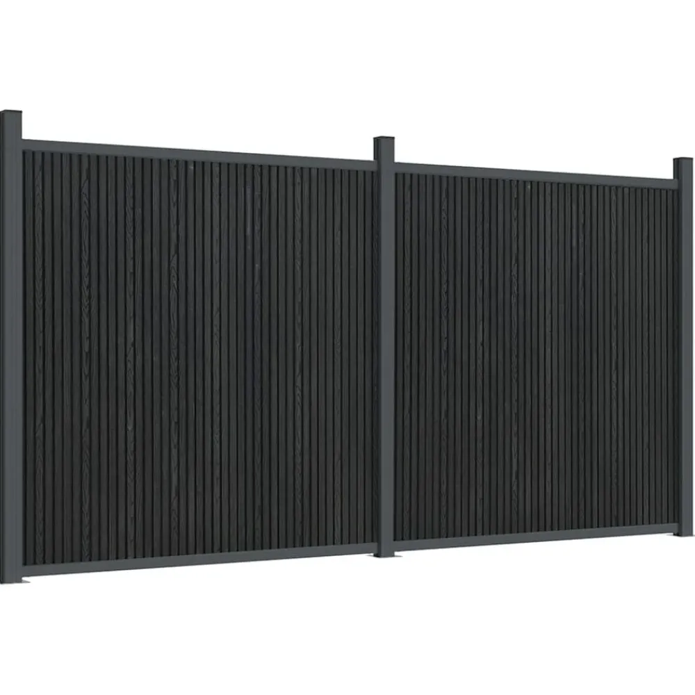 Clôtures & Barrières-vidaXL Panneau de clôture 353x186 cm WPC Gris