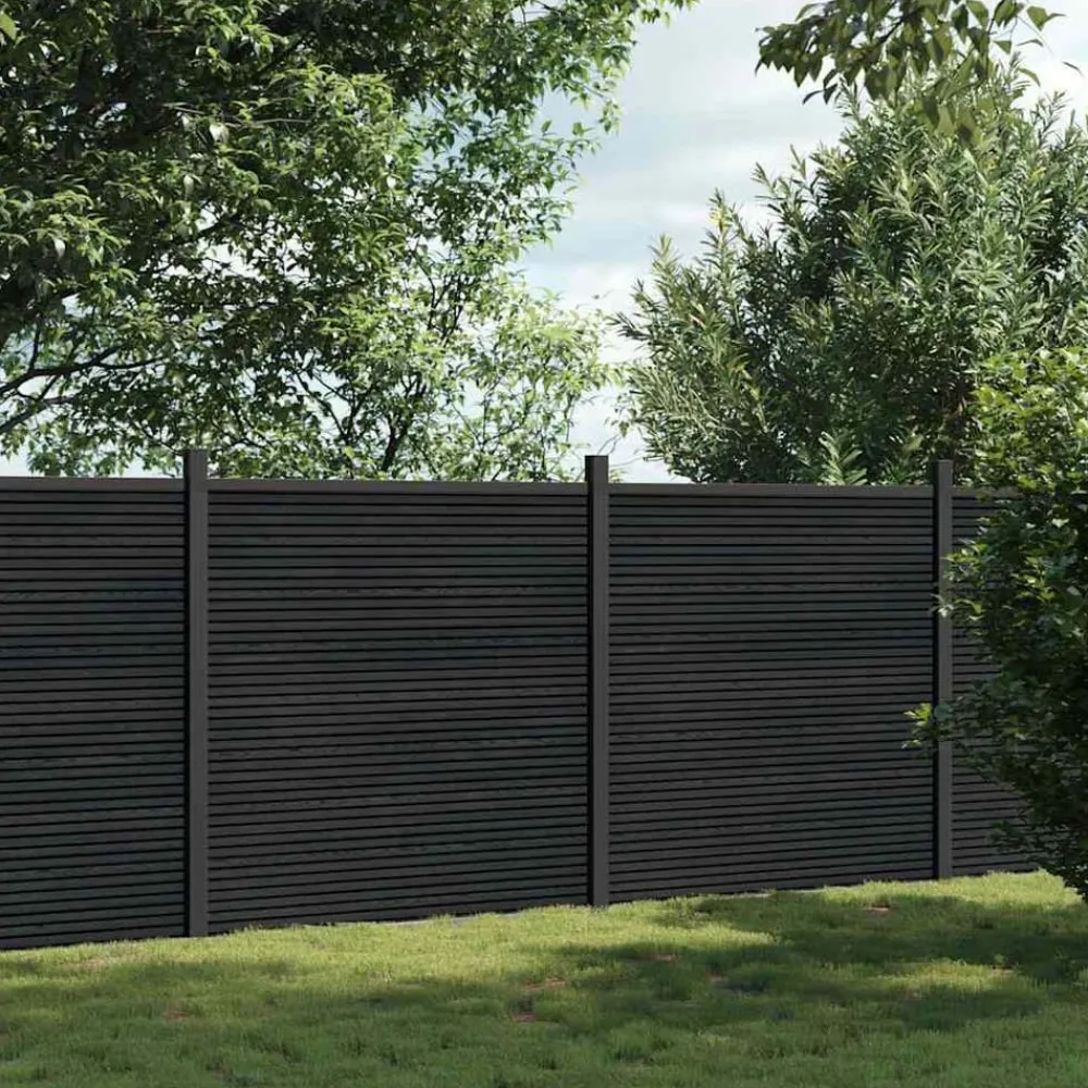 Clôtures & Barrières-vidaXL Panneau de clôture 353x186 cm WPC Gris