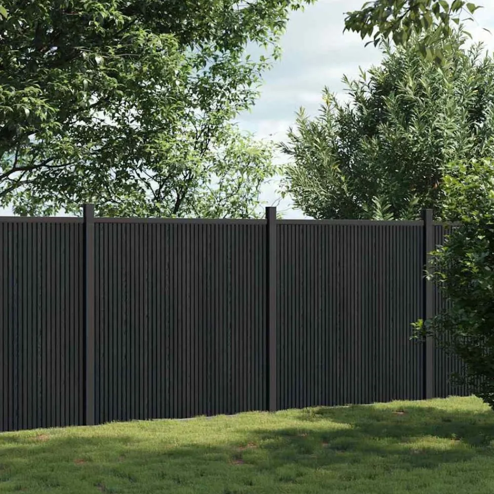 Clôtures & Barrières-vidaXL Panneau de clôture 353x186 cm WPC Gris