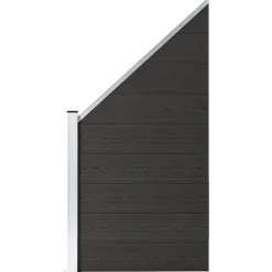 Clôtures & Barrières-vidaXL Panneau de clôture WPC 95x(105-180) cm Noir
