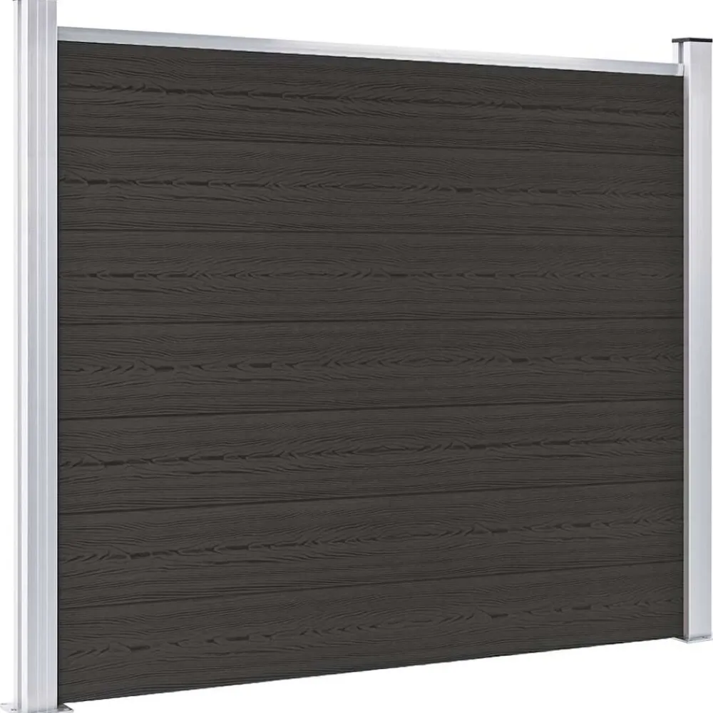 Clôtures & Barrières-vidaXL Panneau de clôture WPC 180x146 cm Noir