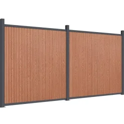 Clôtures & Barrières-vidaXL Panneau de clôture 353x186 cm WPC Marron