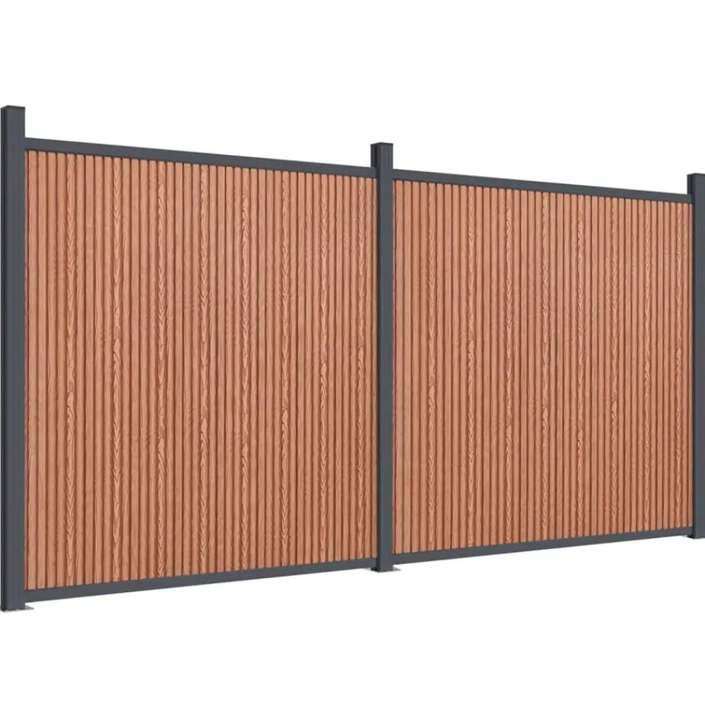 Clôtures & Barrières-vidaXL Panneau de clôture 353x186 cm WPC Marron