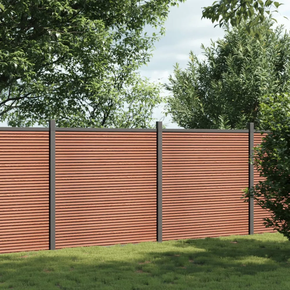Clôtures & Barrières-vidaXL Panneau de clôture 353x186 cm WPC Marron