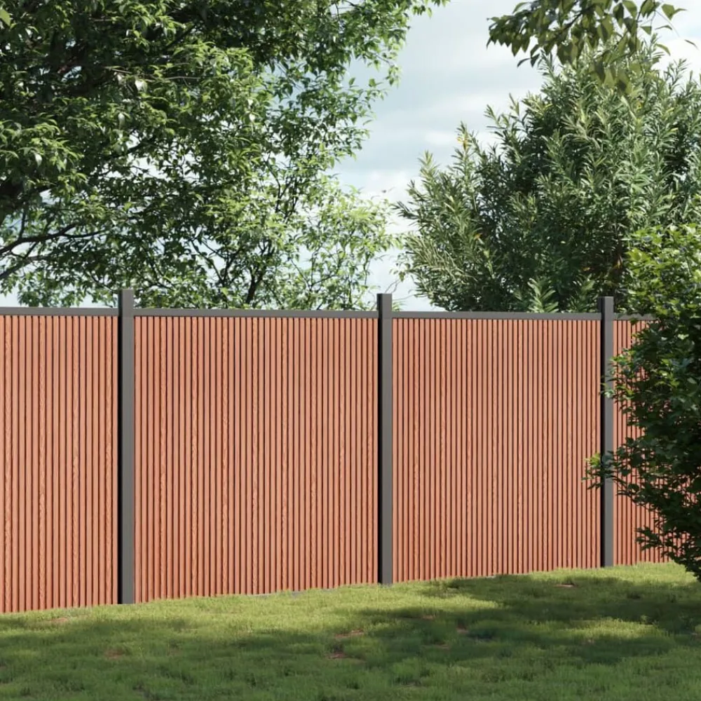 Clôtures & Barrières-vidaXL Panneau de clôture 353x186 cm WPC Marron