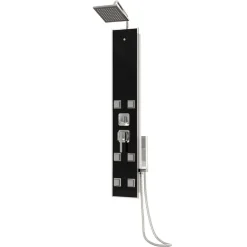 vidaXL Panneau de douche Verre 18x45,5x130 cm Noir