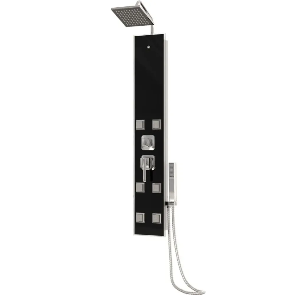 vidaXL Panneau de douche Verre 18x45,5x130 cm Noir