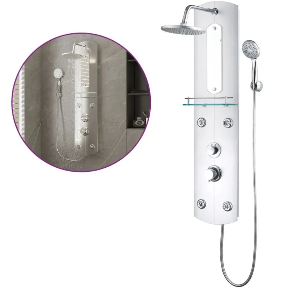 Plomberie-vidaXL Panneau de douche 25x43x110 cm Argenté