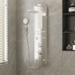 Plomberie-vidaXL Panneau de douche 25x43x110 cm Argenté