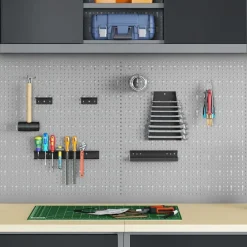 vidaXL Panneau mural à outils 2 pcs Gris 100 x 1 x 60 cm