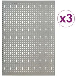 Accessoires De Quincaillerie-vidaXL Panneaux à chevilles muraux 3 pcs 40x58 cm Acier