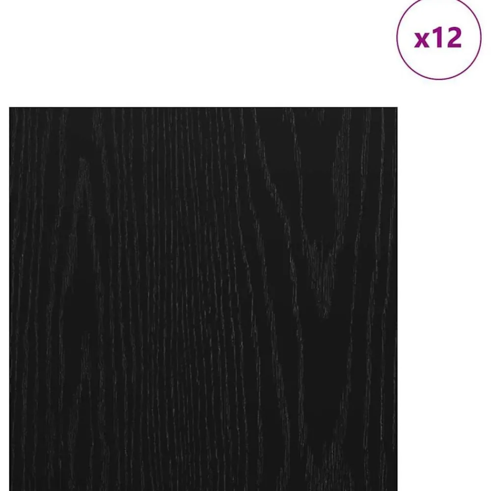 Arts & Loisirs-vidaXL Panneaux décoratifs 12 pcs Chêne noir 30 x 30 x 0,27 cm Chêne noir