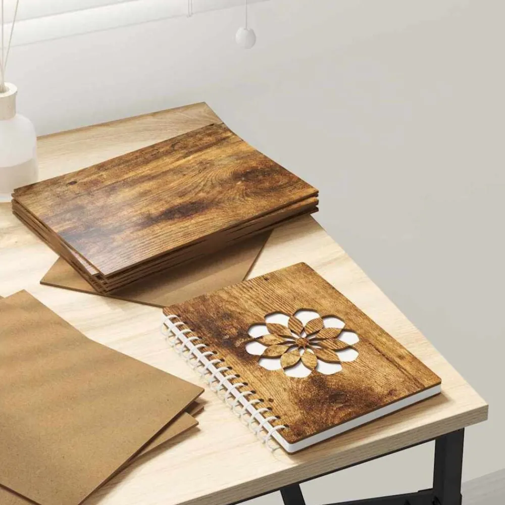 Arts & Loisirs-vidaXL Panneaux décoratifs 12 pcs Chêne fumé 15 x 21 x 0,27 cm Chêne fumé