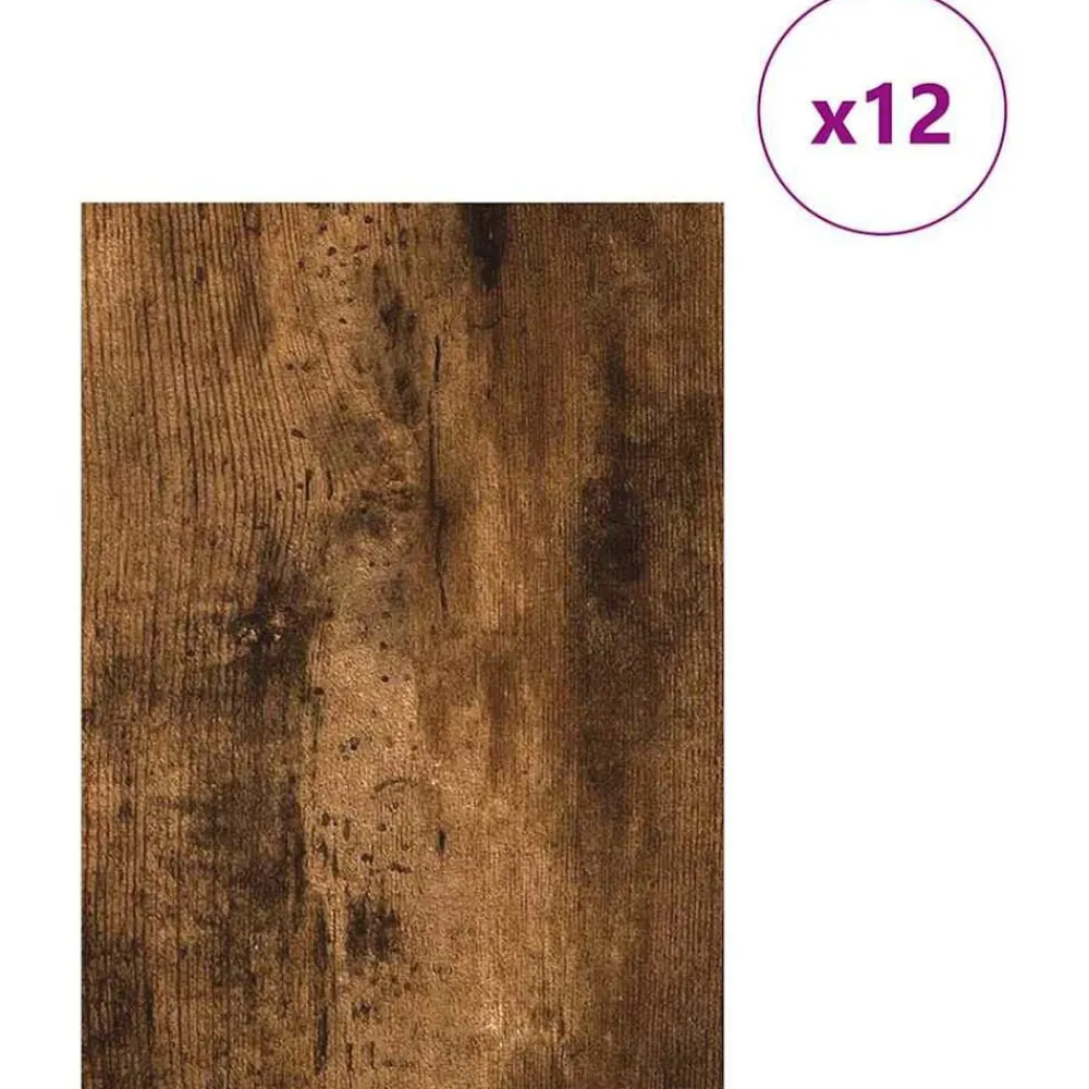 Arts & Loisirs-vidaXL Panneaux décoratifs 12 pcs Chêne fumé 15 x 21 x 0,27 cm Chêne fumé