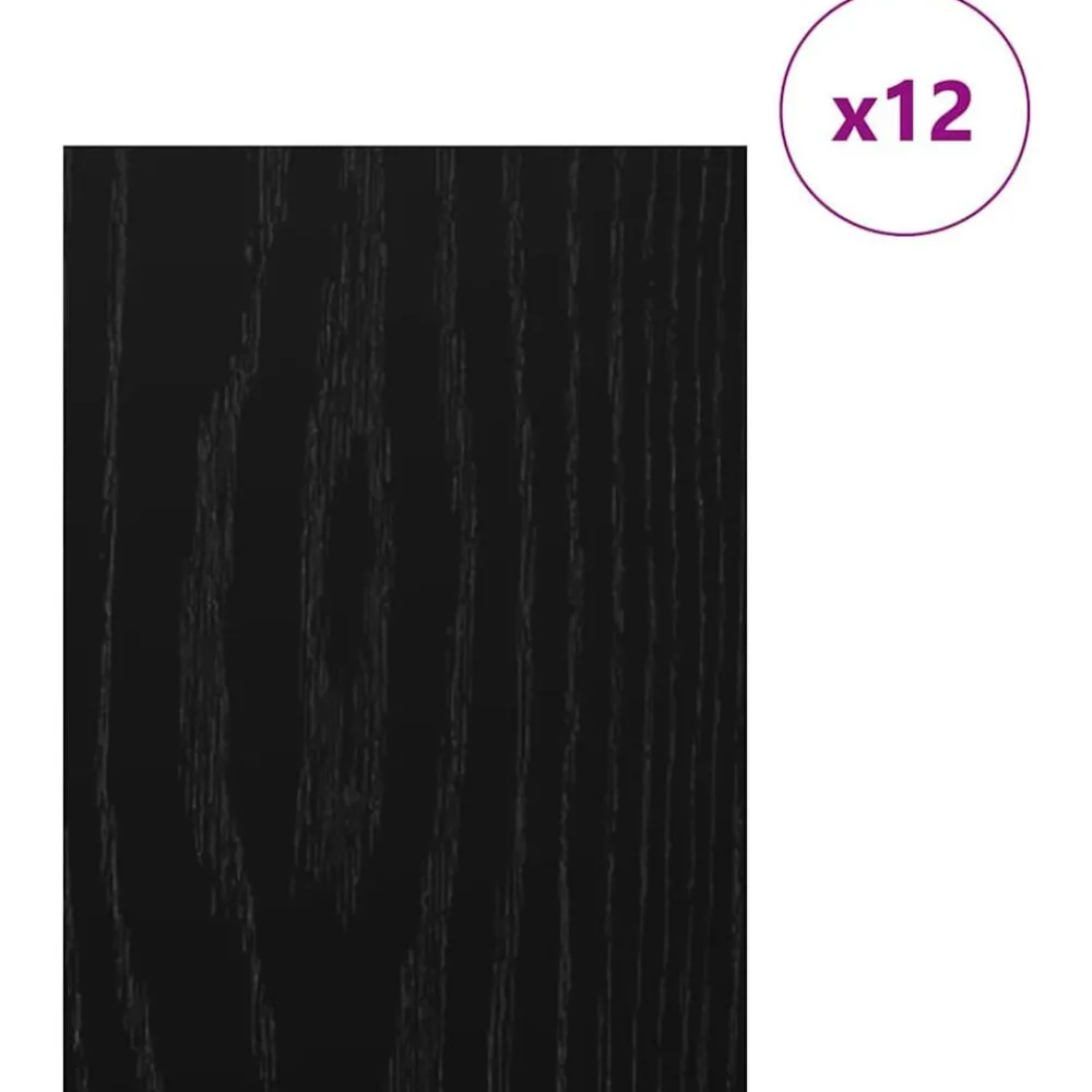 Arts & Loisirs-vidaXL Panneaux décoratifs 12 pcs Chêne noir 30 x 42 x 0,27 cm Chêne noir
