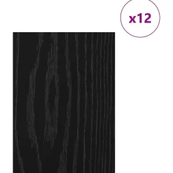Arts & Loisirs-vidaXL Panneaux décoratifs 12 pcs Chêne noir 15 x 21 x 0,27 cm Chêne noir