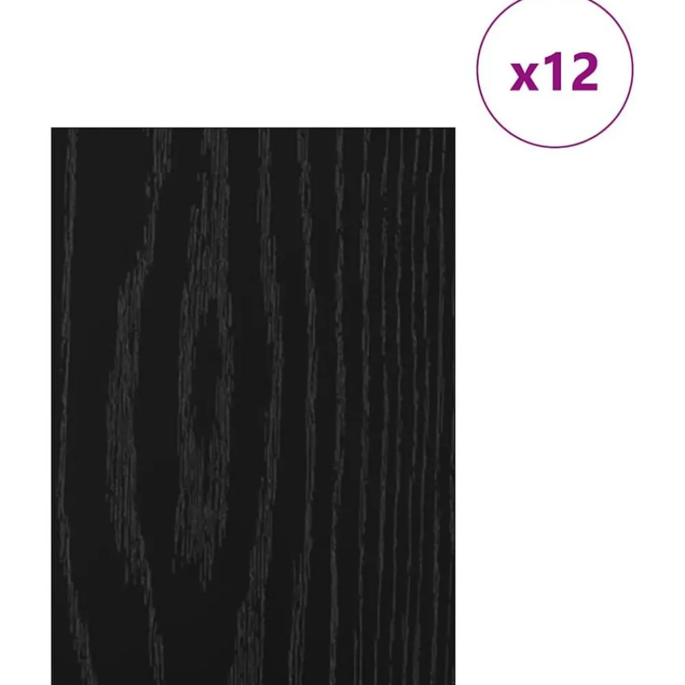Arts & Loisirs-vidaXL Panneaux décoratifs 12 pcs Chêne noir 15 x 21 x 0,27 cm Chêne noir