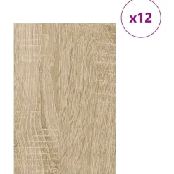 Arts & Loisirs-vidaXL Panneaux décoratifs 12 pcs Chêne Sonoma 40 x 60 x 0,27 cm Ch&ecirc;ne sonoma
