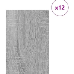 Arts & Loisirs-vidaXL Panneaux décoratifs 12 pcs Gris Sonoma 40 x 60 x 0,27 cm Sonoma gris